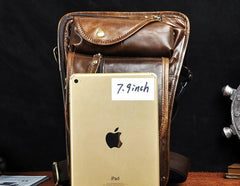 Cool Leather Drop Leg Bag Belt Pouches Mens Waist Bag Shoulder Bag for Men
