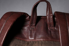 Cool Genuine Leather Mens Backpacks Large Coffee Travel Backpack Hiking Backpack for men