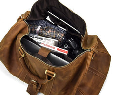 Vintage Leather Mens Large Weekender Bag Travel Bag Duffle Bag