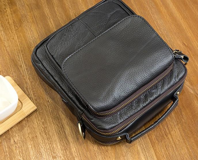 Cool Leather Mens Small Side Bag Messenger Bag Shoulder Bags for Men