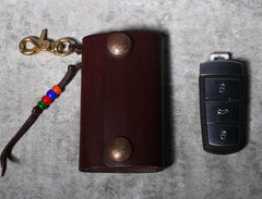 Handmade Leather Mens Cool Key Wallet Car Key Card Holder Car Key Case for Men