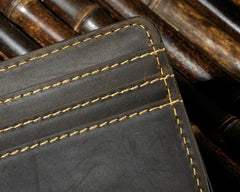 Cool Leather Mens Slim Small Wallet billfold Money Clip Front Pocket Wallet for Men