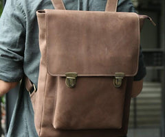 Cool Mens Leather Backpack Travel Backpacks Laptop Backpack for men