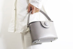 Genuine Leather Doctor Bag Bucket Bag Handbag Shoulder Bag for Women Leather Crossbody Bag - EverHandmade