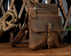 Vintage Mens Leather Side Bag Belt Pouch Holster Belt Case Waist Pouch for Men