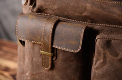 Oil Wax Canvas Mens Cool Backpack Large Travel Backpack Hiking Backpack for men