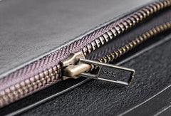 Cool Handmade leather biker chain wallets leather chain men Black long wallet - EverHandmade