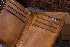 Genuine Leather Wallet Bifold Slim Wallet billfold Wallet Purse For Men Women - EverHandmade