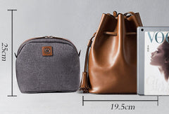 Genuine Leather bucket bag shoulder bag for women leather crossbody bag - EverHandmade