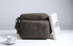 Cool Leather Vintage Mens Messenger Bags Small Shoulder Bags for Men