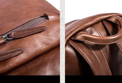 Handmade Leather Large Travel Bag Backpack Bag Shoulder Bag Laptop Women Leather Purse - EverHandmade