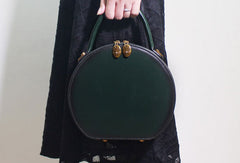 Women Leather round circle handbag shoulder bag for women leather crossbody bag