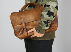 Handmade Leather Mens Cool Shoulder Bag Messenger Bag for men
