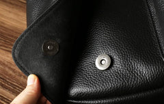 Genuine Leather Mens Cool Backpack Large Black Travel Backpack Hiking Backpack for men