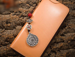 Handmade Leather Mens Chain Biker Wallet Cool Leather Wallet Long Phone Wallets for Men