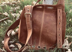 Vintage Unique Cool Leather Small Messenger Bag for men Shoulder Bag for men