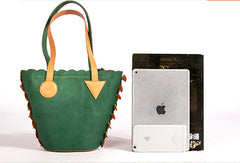 Handmade Genuine Leather Shopper Bag Bucket Bag Shoulder Bag Purse For Women - EverHandmade