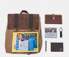 Canvas Mens Cool Backpack Canvas Travel Bag Canvas School Bag for Men