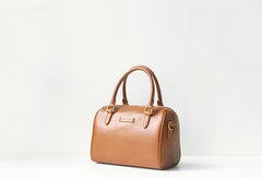 Handmade leather brown boston bag purse shoulder bag handbag purse women