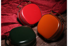 Genuine Leather round crossbodybag handbag shoulder bag for women leather bag