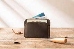Vintage Leather Mens Card Holders Slim Front Pocket Wallet Card Wallets for Men