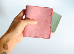 Handmade LEATHER Womens Small Bifold Wallet Leather Small Wallets FOR Women