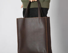 Handmade Leather Mens Tote Bag Cool Tote Bag Handbag Shoulder Bag for men