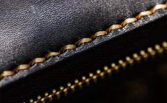 Handmade Leather Acalanatha Mens Tooled Chain Biker Wallet Cool Leather Wallet Long Clutch Wallets for Men