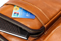 Genuine Leather Messenger Bag Cool Chest Bag Crossbody Bag Travel Bag Hiking Bag for men