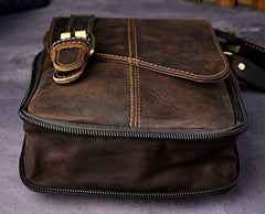 Mens Leather Small Side Bag COURIER BAGs Waist Pouch Holster Belt Case Belt Pouch for Men