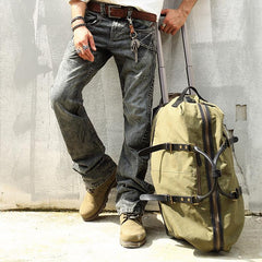 Army Green Canvas Mens Travel Bag Weekender Bag Business Hand Bag Large Travel Bag for Men