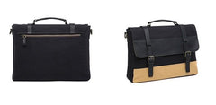 Mens Canvas Leather Briefcase Handbag Work Bag Business Bag for Men