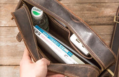 Cool Leather Mens Small Messenger Bags Shoulder Bag  for Men