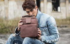 Cool Leather Mens Small Shoulder Bags Messengers Bag for Men