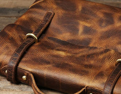 Handmade Leather Mens Cool Messenger Bag Briefcase Work Bag Business Bag Laptop Bag for men
