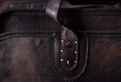 Cool leather mens Briefcase vintage Shoulder Bag weekender bag travel bag for men - EverHandmade