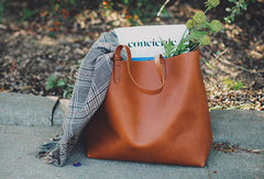 Handmade Genuine Leather Handbag Tote Bag Shopper Bag Shoulder Bag Purse For Women - EverHandmade