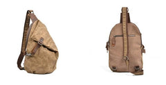Cool Waxed Canvas Mens Sling Bag Chest Bag One Shoulder Packs for men