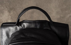Leather Mens Cool Backpack Large Black Travel Backpack School Backpack for men