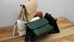 Cute LEATHER WOMEN Triangular SHOULDER BAG Stylish Crossbody Purse FOR WOMEN