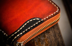 Handmade Leather Tibetan Mens Chain Biker Wallets Cool Leather Wallets Long Wallets for Men