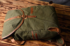 Green Canvas Mens Cool Backpack Large Travel Backpack Canvas Hiking Backpack for Men