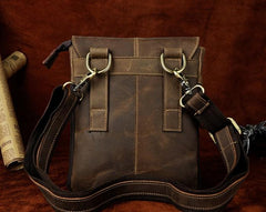 Mens Leather Small COURIER BAG Side Bag Waist Pouch Holster Belt Case Belt Pouch for Men