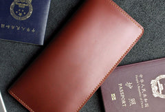 Handmade long leather wallet floral passport leather clutch wallet for women men zip - EverHandmade