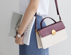 Cute Leather Womens Stylish White Handbag Crossbody Purse Barrel Shoulder Bag for Women