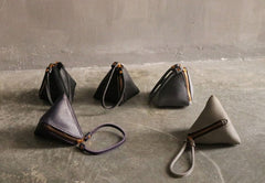 LEATHER WOMEN Triangle Small Coin Wallets Change Wallet FOR WOMEN