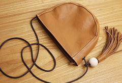 Genuine Leather Cute Crossbody Bag Circle Saddle Bag Shoulder Bag Women Girl Fashion Leather Purse