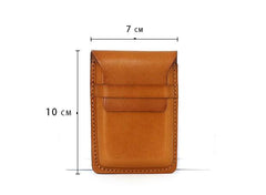 Badass Leather Mens Card Wallet Front Pocket Wallets Small Slim Wallet Change Wallet for Men