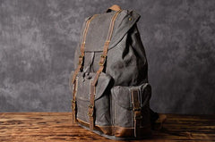 Oil Wax Canvas Mens Cool Backpack Large Canvas Travel Backpack Hiking Backpack for Men