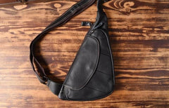 Cool Leather Mens Chest Bag Sling Bag Sling Crossbody Bag Travel Sling Bag for men